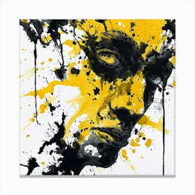 Yellow Splatter Painting Canvas Print