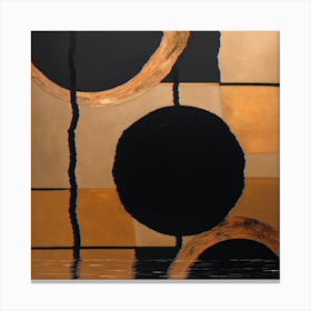 Abstract Black And Gold Painting Black And Gold Wall Art Canvas Print