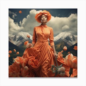 The Lady Of Orange Canvas Print