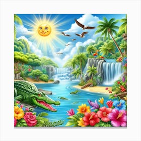 Tropical landscape Canvas Print