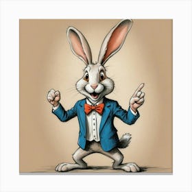 Rabbit In A Suit 34 Canvas Print