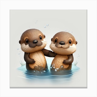 Otter Love Cushion – ClockCanvas