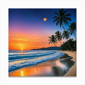 Sunset On The Beach 16 Canvas Print