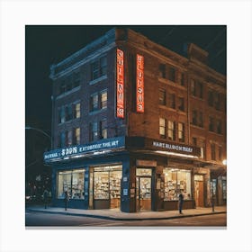 Nightlight Bookstore Dreams Canvas Print