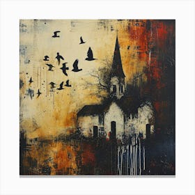 The Flight Beyond Time: Spooky Surreal Image Canvas Print