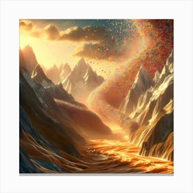 Rainbow Over The Mountains Canvas Print