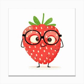 Strawberry With Glasses Canvas Print