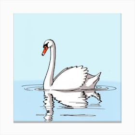 Swan In Water 2 Canvas Print
