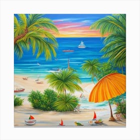 Beach Scene 3 Canvas Print