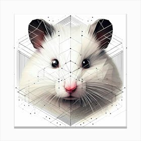 White Hamster - Abstract Line Art Illustration 154 Canvas Print