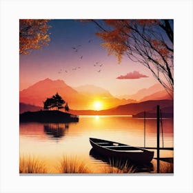 Sunset By The Lake 65 Canvas Print