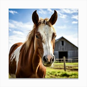 Head Horse Rural Farm Goat Nature Field Mammal Pony Animal Grass Cow Equestrian Pasture (4) Canvas Print