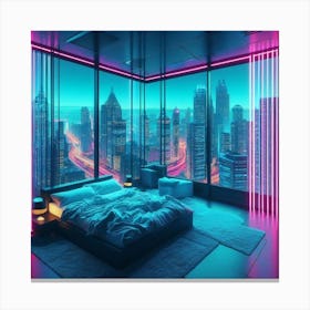 Neon Bedroom 2 Canvas Print