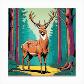 Deer In The Woods 6 Canvas Print