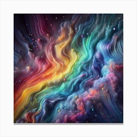 Rainbow Swirls In Space Canvas Print