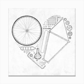 Love Bike Square Canvas Print