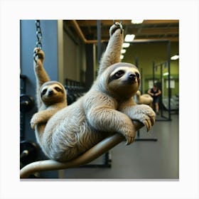 Asm Sloths In The Gym 49bc3c25 E77d 44b5 Ab74 43132a925d11 Canvas Print