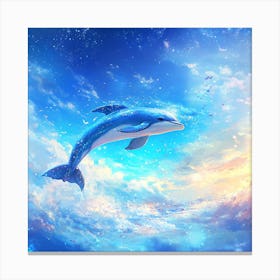 Dolphin In The Sky Canvas Print