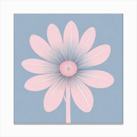 A White And Pink Flower In Minimalist Style Square Composition 739 Canvas Print