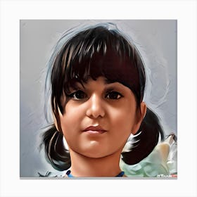 Portrait Of A Little Girl Canvas Print