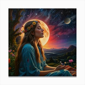 Meditating Woman Canvas Print