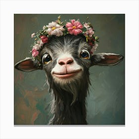 Goat With Flowers Toile