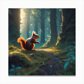 Squirrel In The Forest 302 Canvas Print