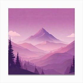 Misty mountains background in purple tone 83 Canvas Print