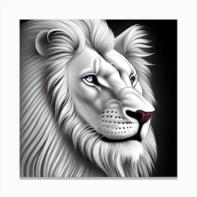 Beautiful White Lion Profile Canvas Print