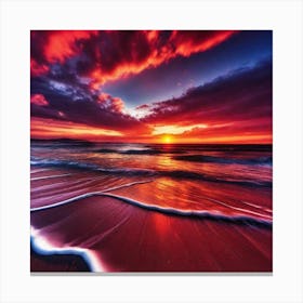 Sunset At The Beach 771 Canvas Print
