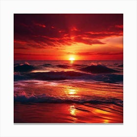 Sunset On The Beach 522 Canvas Print