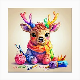 Colorful Deer 14 Canvas Print