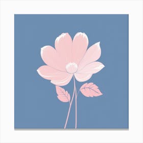 A White And Pink Flower In Minimalist Style Square Composition 628 Canvas Print