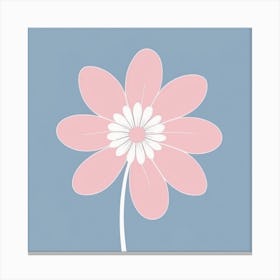 A White And Pink Flower In Minimalist Style Square Composition 723 Canvas Print