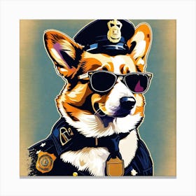 Corgi Police Officer 2 Canvas Print