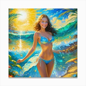 Girl In A Bikini hiii if Canvas Print