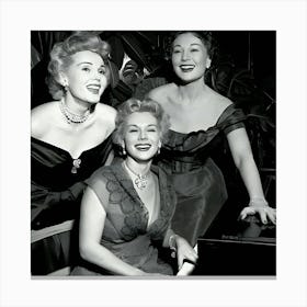 Gabor Sisters Smile Together At Piano Canvas Print