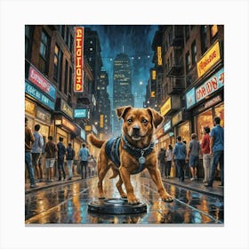 DJ Dog In The City Canvas Print