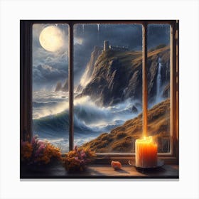 Stormy Sea Window Canvas Print