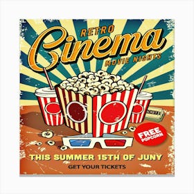 Retro Cinema Movie Poster,cinema poster Canvas Print