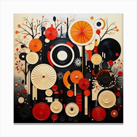 'Circle Of Life' - Abstract Flowers Canvas Print