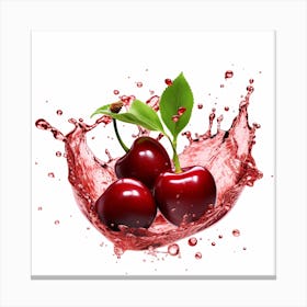 Splash Of Cherries Canvas Print