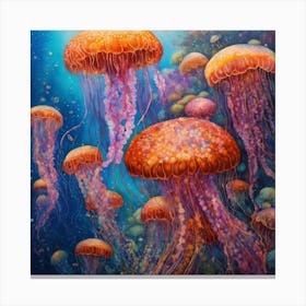 Shoal of jellyfish 1 Canvas Print