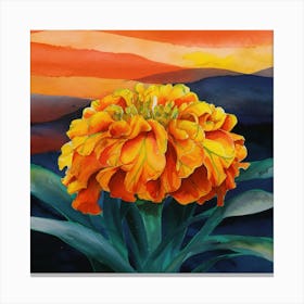 Sunset Zinnia Canvas Print