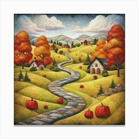 The Winding Road Home. In the middle of the meadows 7 Canvas Print