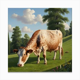 Cow Grazing 1 Canvas Print