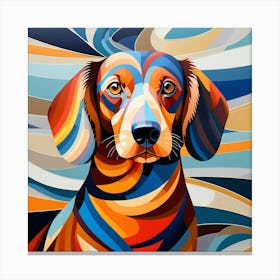 Abstract modernist dachshund dog Canvas Print
