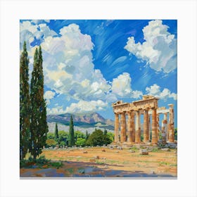 A Temple Of Olympian Zeus In Athens Oil Painting 1720009473 2 Canvas Print