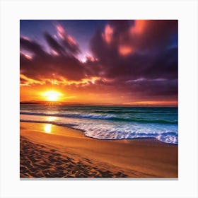 Sunset On The Beach 393 Canvas Print