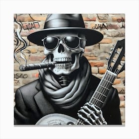 Skeleton Playing Guitar 7 Canvas Print